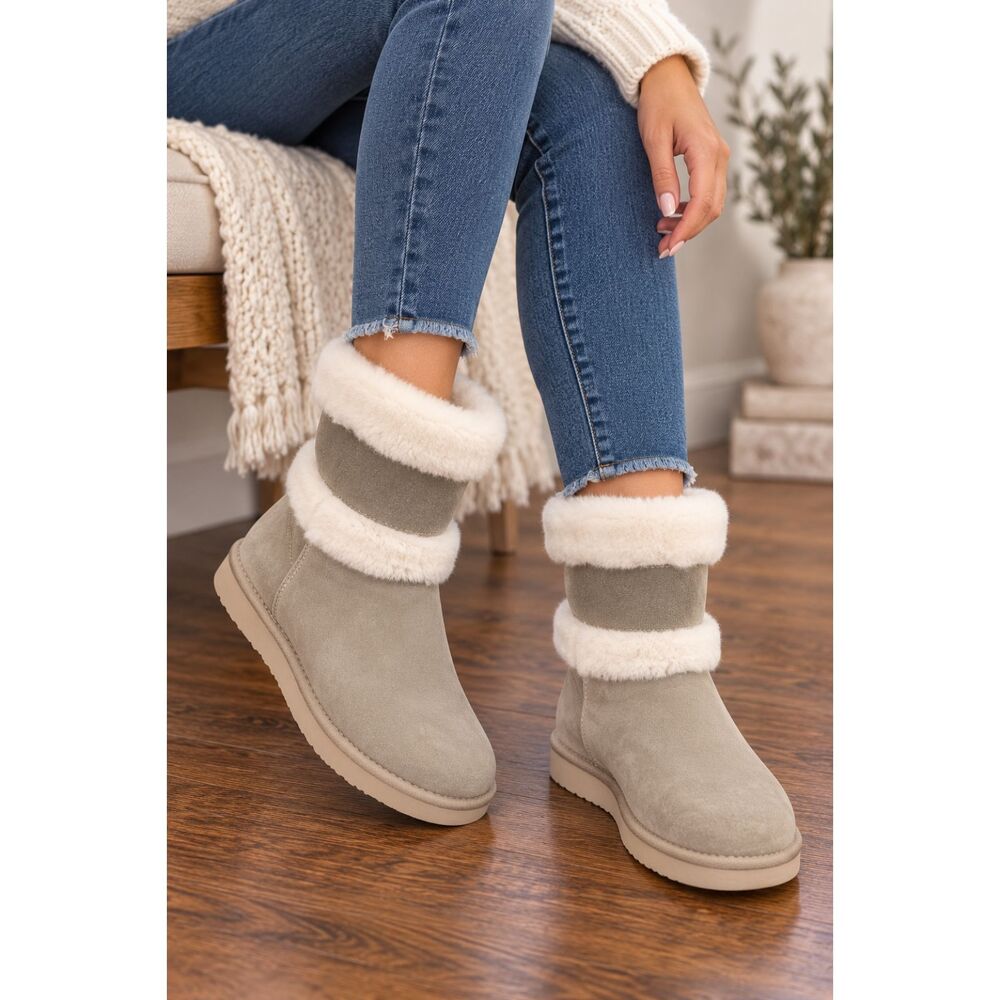 Koolaburra by UGG Barlee Mini Boots Khaki Brown Tan Shoes Women's Size 10 New